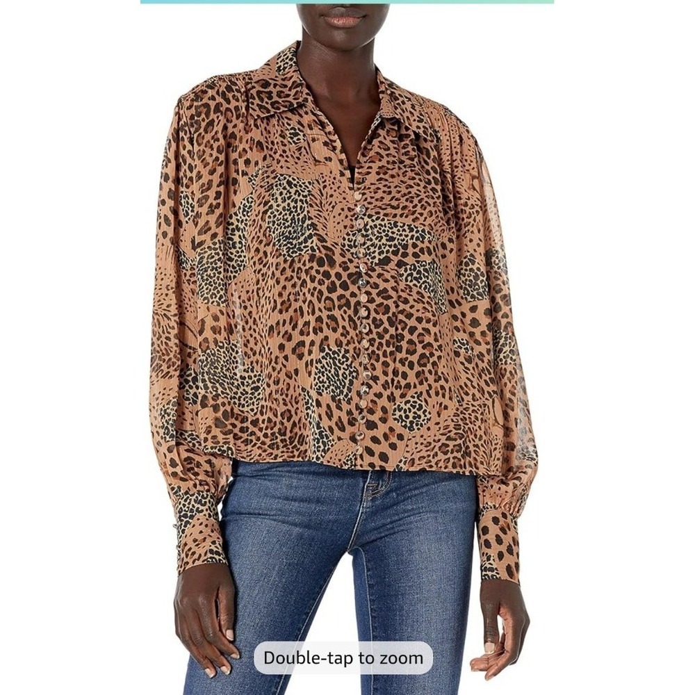 The Kooples Leopard Print Sheer Long Sleeve Size Small. New without tags